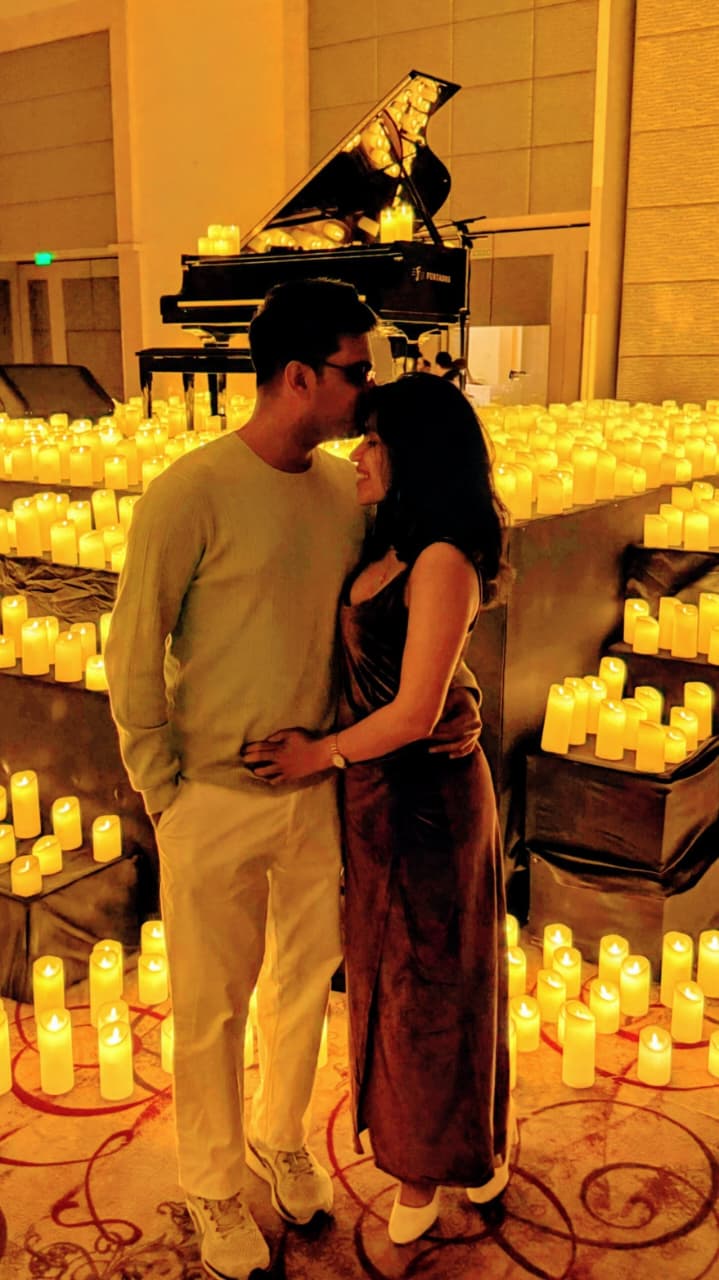 Deepthi and Adith Kiran at a candlelight concert