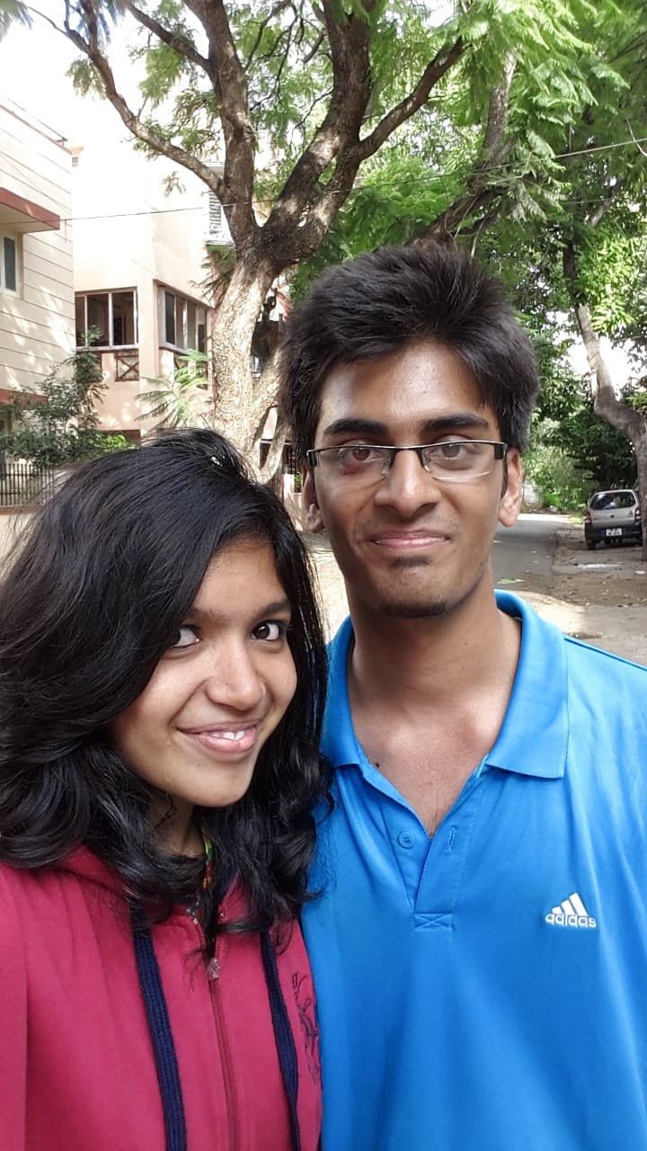 Deepthi and Adith Kiran at an audition in eleventh grade