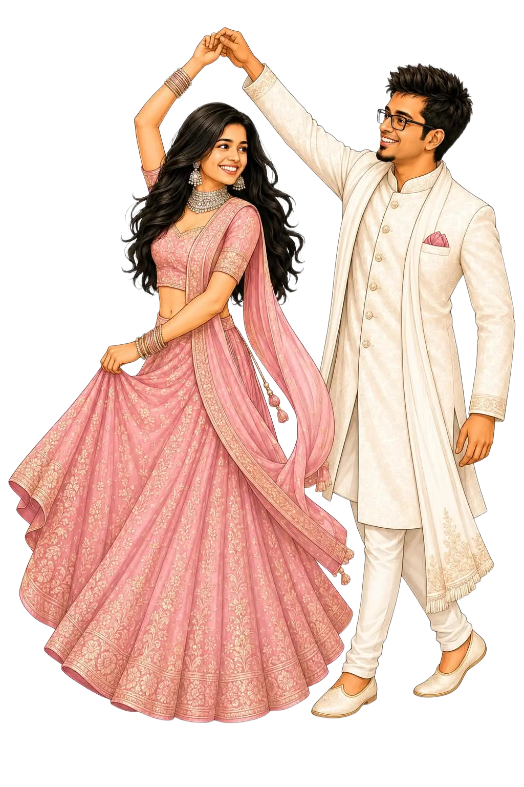 The couple dancing at the Sangeeth